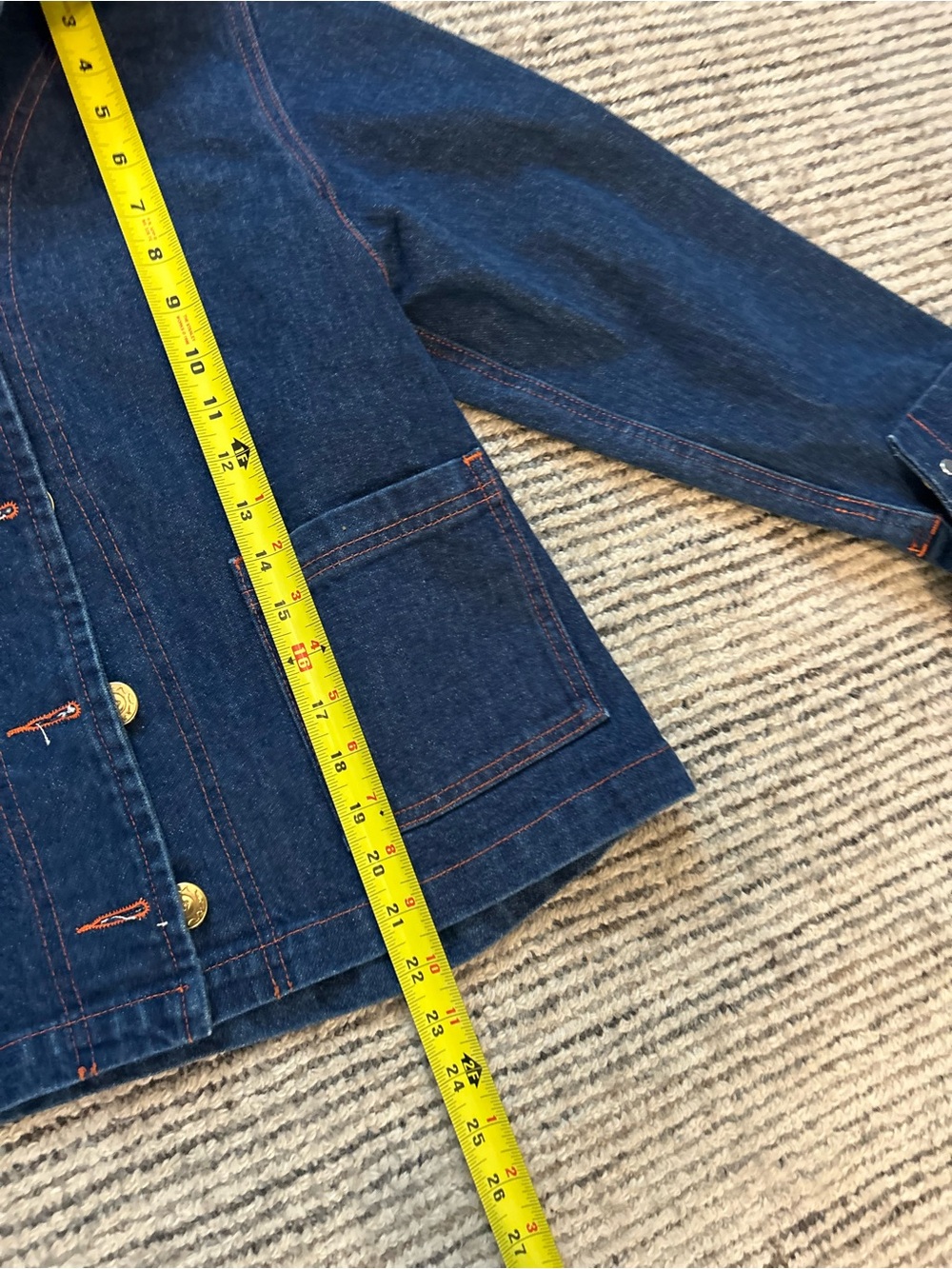Big Bud Press Poppy Jean Flower Sailor Jacket Size Small denim work button - Picture 9 of 10